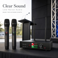 Système de microphone sans fil UHF professionnel T-U1, deux canaux, micro sans fil portable avec écran LCD pour les performances sur scène de l'église