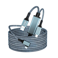 Kabel USB3.2 Gen1 USB ke Type-C dengan Pelindung Anyaman dan Jaket Nilon untuk Pengisian Cepat Komputer, VR Link & Transfer Data Kamera