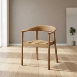 Sillón de Comedor Moderno de Madera de Teca, Silla de Patio para Exteriores de Madera Maciza, Impermeable, Ecológica, Duradera, con Patas Saber, OEM - Product Image 3