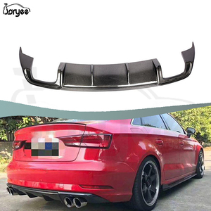 Joryee <span class=keywords><strong>RS</strong></span> Style Diffuseur de pare-chocs arrière en fibre de carbone Kit de carrosserie d'échappement Pièces détachées pour Audi <span class=keywords><strong>A3</strong></span> 8V Dynamic 2017-2019 Accessoire de réglage - Product Image 1