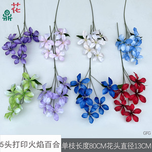 Flores de lirio artificiales de seda hechas a mano, decoraciones clásicas para bodas, para pasillo de banquete, escenario o salón. - Product Image 3