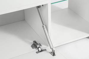 Meuble TV moderne blanc avec éclairage LED, centre de divertissement, unité TV, étagères en bois, rangement, armoire TV, salon, hôtel, appartement, décoration intérieure - Product Image 5