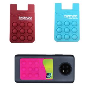 Étui de téléphone en silicone avec logo personnalisé, adhérent et antidérapant, avec ventouse, portefeuille de téléphone à bulles, support de téléphone à ventouse latérale - Product Image 6