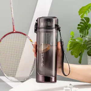 Pinkah thợ may làm 650ml 2in1design BPA miễn phí tái sử dụng sinh thái nhựa Tritan chai nước trên đường đi với dây đeo