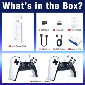 Stick de jeu TV portable 128 Go M15 4K avec manettes sans fil 2,4 G, console de jeu vidéo pour PS1 GBA <span class=keywords><strong>NES</strong></span> - Product Image 5