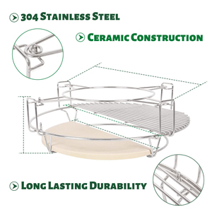 Expansor de cocina de acero inoxidable Auplex Deflector de medio calor Kamado BBQ Accesorio <span class=keywords><strong>Divide</strong></span> <span class=keywords><strong>Conquer</strong></span> System Eficiente - Product Image 2