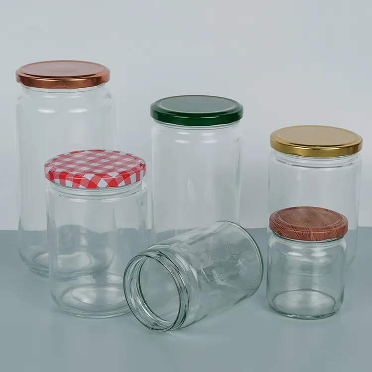Jarra redonda transparente para especiarias, minissaco de vidro para mel, 85ml, 100ml, gelatina e pimenta