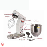 Batteur électrique commercial à grande capacité 500W 3 vitesses en acier inoxydable pour battre les œufs et faire la pâte, machine de boulangerie, restauration, cuisine