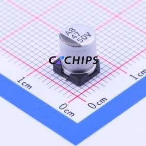 Condensador Electrolítico de Aluminio SMD VE-470M1HTR-0607, D6.3xL7.7mm 47uF 20% 50V 6.3mm - Product Image 1