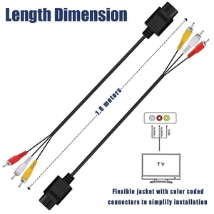 Cable adaptador <span class=keywords><strong>de</strong></span> audio y video AV compuesto para TV, cable RCA 64 N 3 para Super <span class=keywords><strong>SNES</strong></span>, Game Cube GC, accesorios - Product Image 6