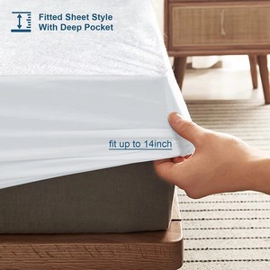 OEM/ODM Matelas de lit imperméable Protège-matelas absorbant en bambou éponge refroidissant anti-bactéries Couvre-matelas adapté au matelas - Product Image 4