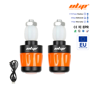 2 PCS Black+Orange Grip <b>Plug</b> Single Side Indicator Handlebar Lamp Smart Safety Warning <b>LED</b> <b>Lights</b> Waterproof Turn Signal <b>Light</b> - Product Image 1