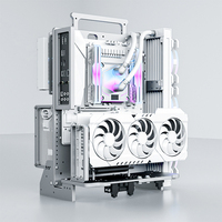 Socooler M-ATX Mid-tower, châssis de jeu en aluminium DIY, style ouvert, design tout neuf pour une utilisation de bureau avec des ports USB sur le devant