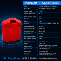 Batterie de chariot élévateur Li-ion 24V 20Ah 350x265x85mm avec poignée pour transpalette électrique