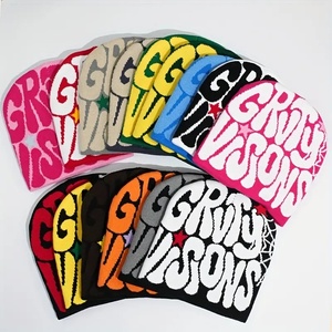 หมวกแก๊ปถักสำหรับชาวประมงหมวกไหมพรมขนแกะเมอริโนสำหรับฤดูหนาวอบอุ่นโลโก้ปักลายสตรีทแวร์หมวกหมวกบีนนี่ Y2K กะโหลกกลางแจ้ง - Product Image 1