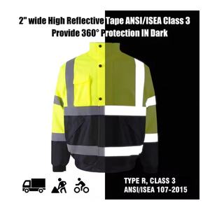 Sudadera Térmica Reflectante ANSI Clase 2 con Capucha Desmontable, Sudadera de Seguridad de Alta Visibilidad - Product Image 3