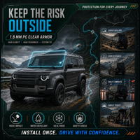Protection de pare-brise extérieure en polycarbonate Defender 70Mil prédécoupée sur mesure avec surface à revêtement dur pour voiture