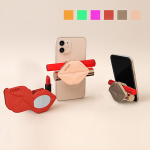 Nuovo Design carino da donna specchio <span class=keywords><strong>per</strong></span> il trucco portatile con funzione di tocco 3-in-1 in <span class=keywords><strong>Silicone</strong></span> rossetto con supporto <span class=keywords><strong>per</strong></span> telefono - Product Image 3