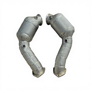 ท่อลงแคทสแตนเลสสตีล Vortex 304 แบบไหลสูง สำหรับ Aston Martin DBX 4.0T V8 ปี 2020–2025 พร้อมแผ่นกันความร้อน ไม่มีไฟเตือน CEL - Product Image 1