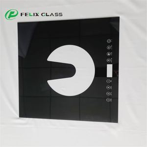 แผงกระจกนิรภัยแบบหนา4มม. สำหรับประตูเตาอบพิมพ์ลายผ้าไหมสีดำใสดีไซน์ตามสั่ง - Product Image 1