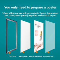 Cadre à clipser en alliage d'aluminium à ouverture frontale A1 A2 A3 A4 pour affiches publicitaires et présentoirs de licences commerciales (vente en gros)