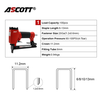Agrafeuse pneumatique pour tapisserie 1013J 7/16" Crown avec système anti-blocage, pour agrafes de 6-13 mm, fil fin 20GA, pistolet agrafeur pneumatique pour bois