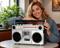 Lecteur de cassette rétro de marque Fortune, enregistreur, haut-parleurs, convertisseur de cassette en MP3, lecteur et enregistreur MP3, convertisseur MP3, radio