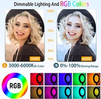 14 pouces 18 pouces 22 pouces 10 pouces 12 pouces rgb led cercle photographie selfie anneau lumineux avec support trépied 1.6m 2.1m