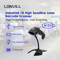 Lecteur de codes-barres LONVILL, pistolet de numérisation de codes QR, scanners de codes-barres 2D avec USB RS232 PS2