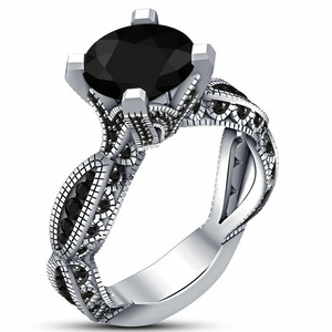 Anello Vintage a Doppio Strato con Pietra Nera per Donne, Elegante Gioiello da Dito Impilabile alla Moda - Product Image 2