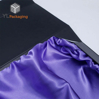 Boîte cadeau en carton noir pliable avec fermeture magnétique de luxe, avec logo personnalisé pour l'emballage des extensions de cheveux