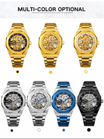 Fournisseur Chinois Montre Mécanique Squelette de Luxe à Bracelet en Acier Inoxydable, Montre Automatique Homme avec Logo Personnalisé