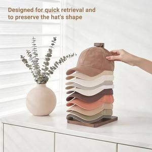 Wooden baseball cap <b>stand</b>, wooden <b>hat</b> rack, solid wood desktop baseball cap display rack, baseball cap storage rack - Product Image 3