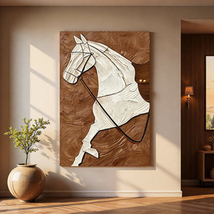 Dafen Village Oil Painting Horse Art Wrapped Canvas Modern Minimalist Living Room Decor <b>Wall</b> Art For Entrance Hall - Product Image 1