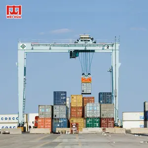 Rtg 30 ton 70 ton rtg karet ban wadah gantry crane 40t straddle carrier pemasok