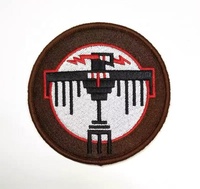 Écusson brodé rond personnalisé de haute qualité, badge brodé thermocollant haute densité pour vêtements de moto, marque privée