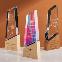 Plaques de récompense en bois vierges pour gravure, sublimation et trophées en verre, pour cérémonies, événements sportifs et cadeaux - Vente en gros
