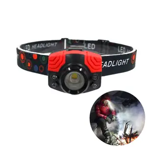 400lumens de Alta Potência COB led Zoomable Faróis led caça de Acampamento Vermelho Kid Luz Luzes Cabeça da lâmpada do Farol