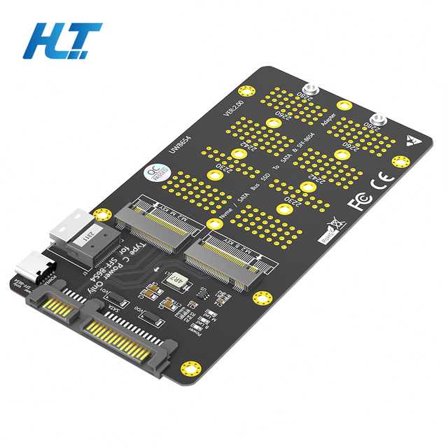 2-in-1 M.2 Adapter for III 2.5" to SFF-8654 Type-C Power for NVMe SSD-Desktop/Laptop/Server Storage Expansion (In Stock)