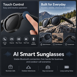 Occhiali Smart con Fotocamera AI <span class=keywords><strong>da</strong></span> 8MP, Set di Tre Lenti, Ricarica Magnetica, Funzione di Chiamata, Foto e Video, Dispositivo Indossabile - Product Image 5