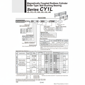 SMC Pneumatics Cylindre sans tige CY1L32H-700B Outils pneumatiques Accessoire et pièce - Product Image 1