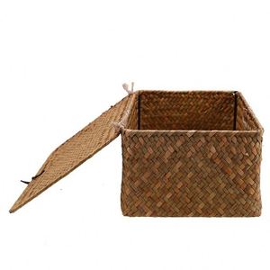 Panier <span class=keywords><strong>en</strong></span> <span class=keywords><strong>osier</strong></span> décoratif mural, <span class=keywords><strong>chariot</strong></span> <span class=keywords><strong>à</strong></span> linge industriel sur roulettes, paniers <span class=keywords><strong>en</strong></span> feuilles de bananier, boîtes <span class=keywords><strong>à</strong></span> tabac <span class=keywords><strong>en</strong></span> <span class=keywords><strong>bois</strong></span> avec couvercles, lot de 3 pièces rondes - Product Image 6