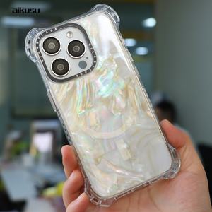 Étui de téléphone personnalisé en nacre, magnétique, mat, TPU, coque de téléphone de luxe en coquille naturelle pour iPhone 16 15 14 13 Pro Max - Product Image 6
