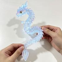 Ornement de dragon en plastique imprimé en 3D qui brille dans le noir, figurine articulée de simulation, kit de sculpture, modèle pour 12 ans et plus