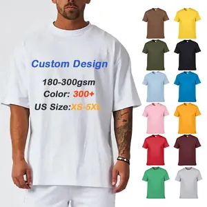 Custom Logo Streetwear Cotton Thick Black T-shirt Blank Tshirt Heavy Weight Fashion Dropshoulder Oversized Tshirt For Men