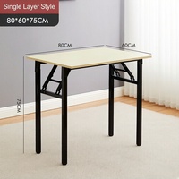 Table pliante en bois moderne et durable à double couche pour l'extérieur, l'apprentissage, les devoirs, avec pieds réglables et design multifonctionnel