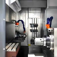 Torno CNC de Precisión de Dos Husillos y Dos Torres con Eje X para Mecanizado Automático de Servicio Mediano