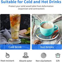 Conception artistique Offre Spéciale personnalisée marbre peint pierre absorbante ronde tasse en céramique caboteur tapis de café avec support