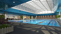 Toit de bâtiment commercial avec structure spatiale préfabriquée Structure en acier pour toit de piscine intérieure