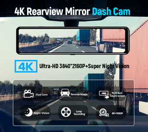 Xe DVR 2160P 12 "4K Sony IMX415 Gương Chiếu Hậu <span class=keywords><strong>Camera</strong></span> GPS 1080P <span class=keywords><strong>Camera</strong></span> Sau Dash Cam Ghi Video Đăng Ký Giám Sát Đỗ Xe - Product Image 2